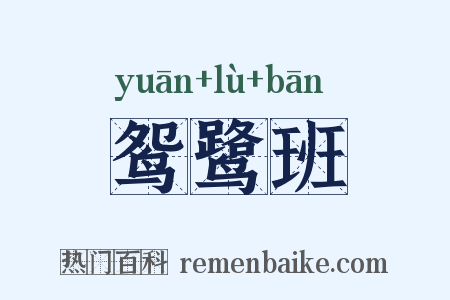 鸳鹭班是什么意思的图片